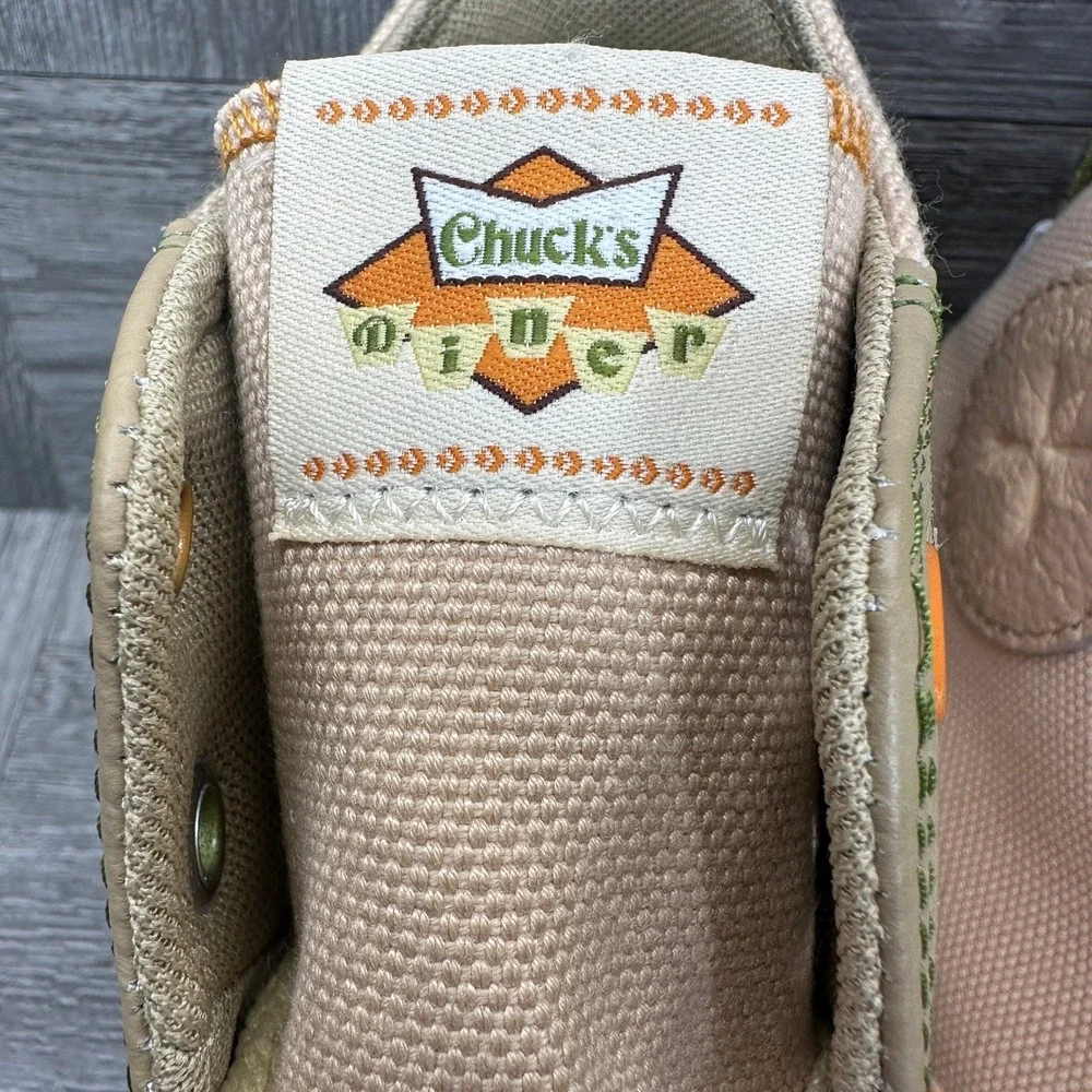 Converse High Top Sneakers Mens 13 Tan Olive Leather Canvas Chucks Diner NEW - Picture 4 of 9